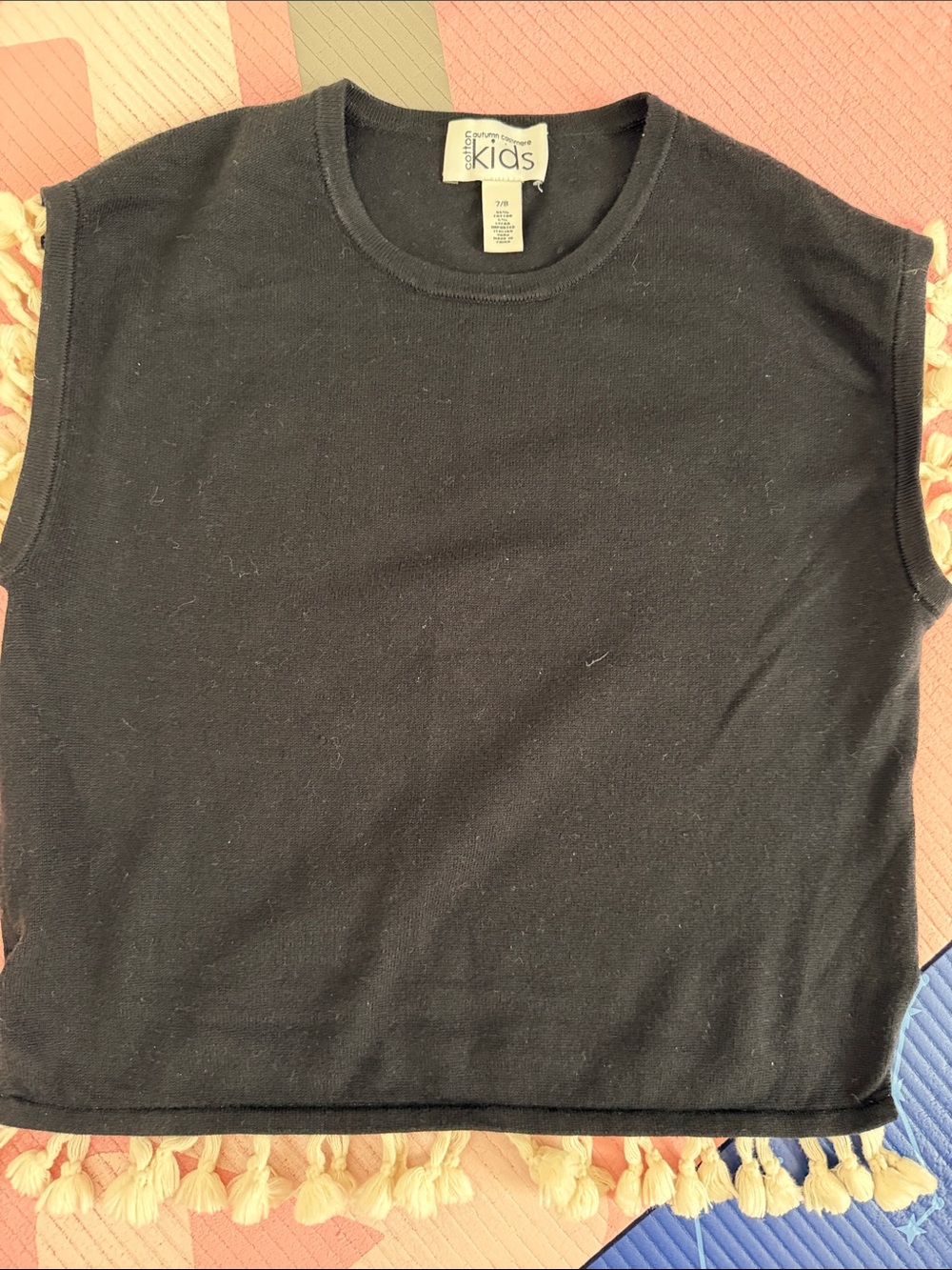 Cotton/ Kids Black Sleeveless Top